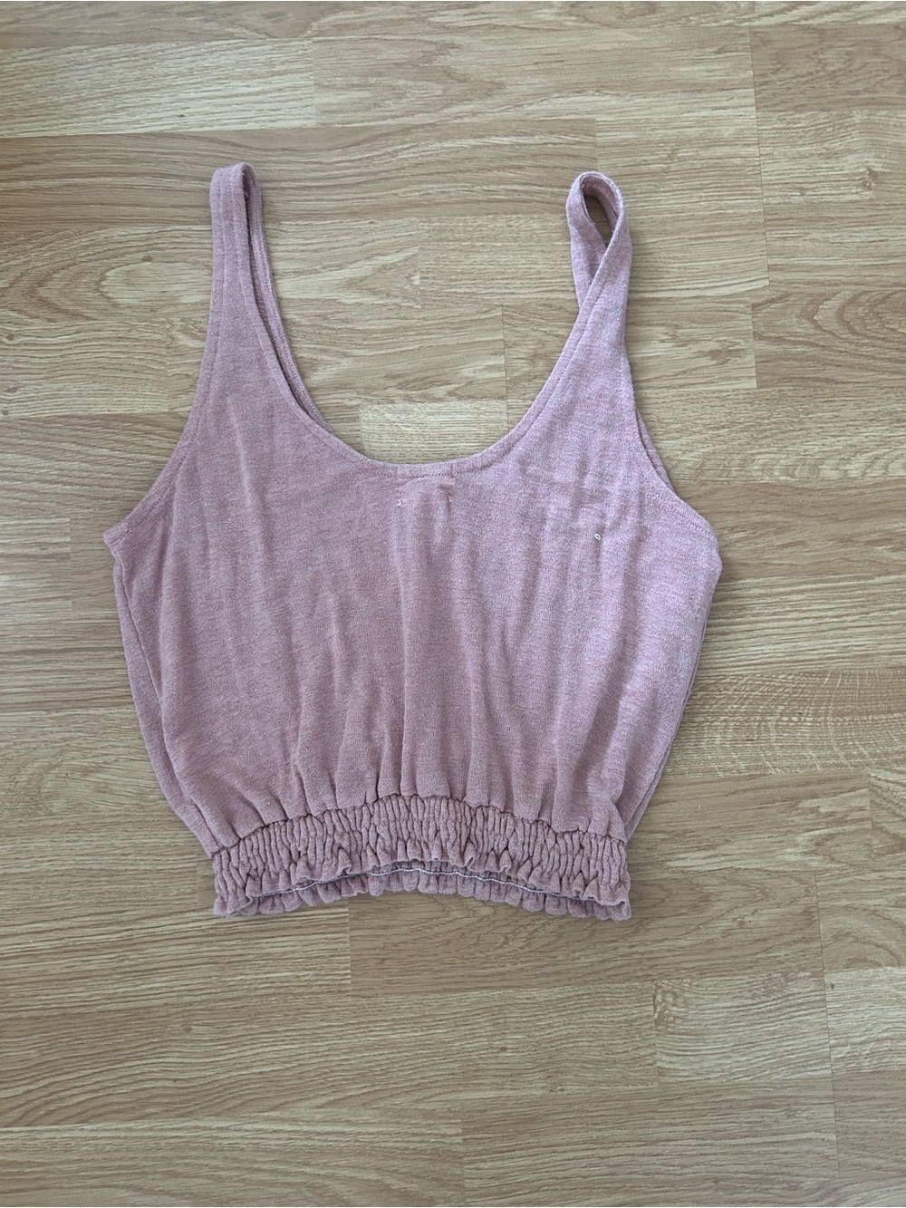 PST Los Angeles Smocked Hem Knit Tank Top Blush Pink Boho - Picture 3 of 3